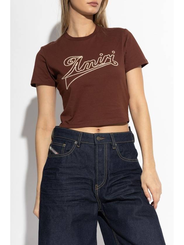 Amiri Patterned T-shirt, Women's, Burgundy - AMIRI - BALAAN 3