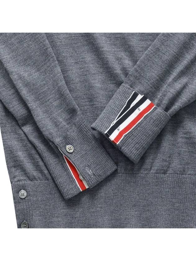 4 Bar Armband Classic Merino Wool Knit Top Medium Grey - THOM BROWNE - BALAAN 6