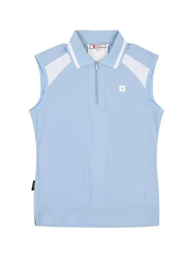 Wide Collar Functional Sleeveless T-Shirt OF9804LABLUE - ONOFF - BALAAN 1