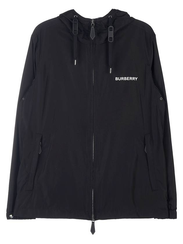 Men's Horseferry Logo Hooded Jacket Black - BURBERRY - BALAAN 3