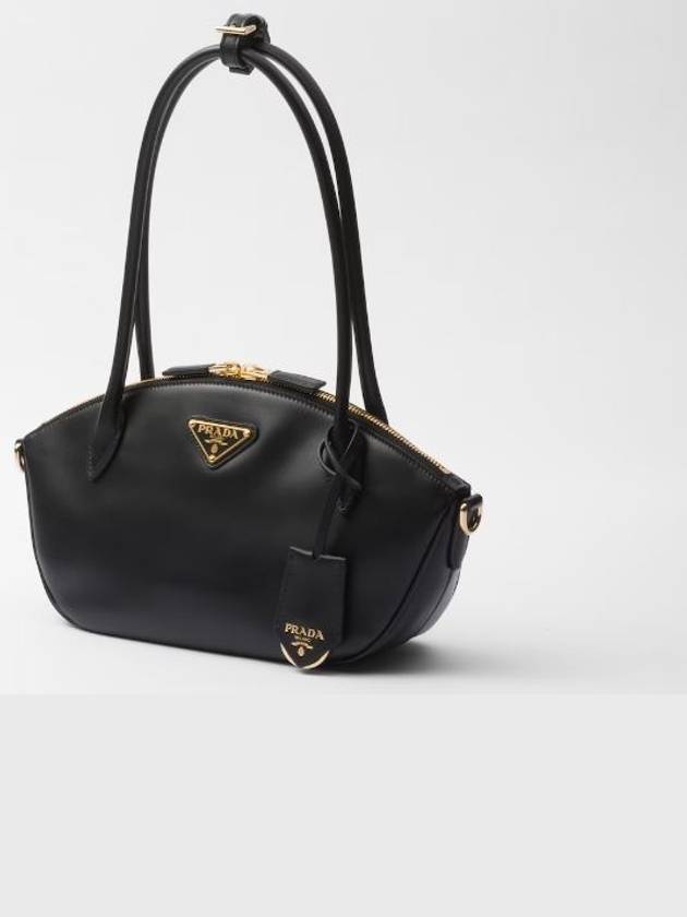 Small Leather Hand Shoulder Bag Black - PRADA - BALAAN 3