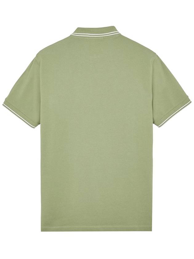 Men's Logo Patch Lining Short Sleeve Polo Shirt Sage Green - STONE ISLAND - BALAAN 3