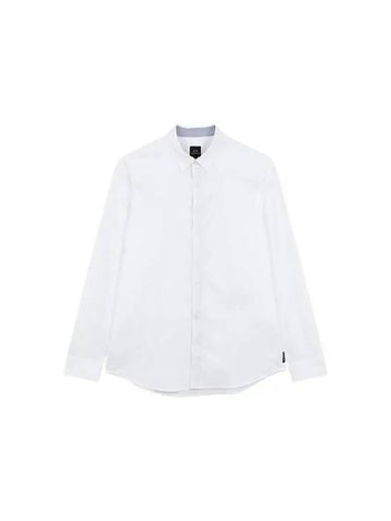 Men s Slim Fit Embroidered Logo Shirt White 271663 - ARMANI EXCHANGE - BALAAN 1