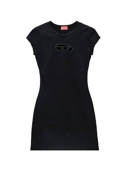 Women's D Angel Logo Cutout Short Dress Black - DIESEL - BALAAN 2