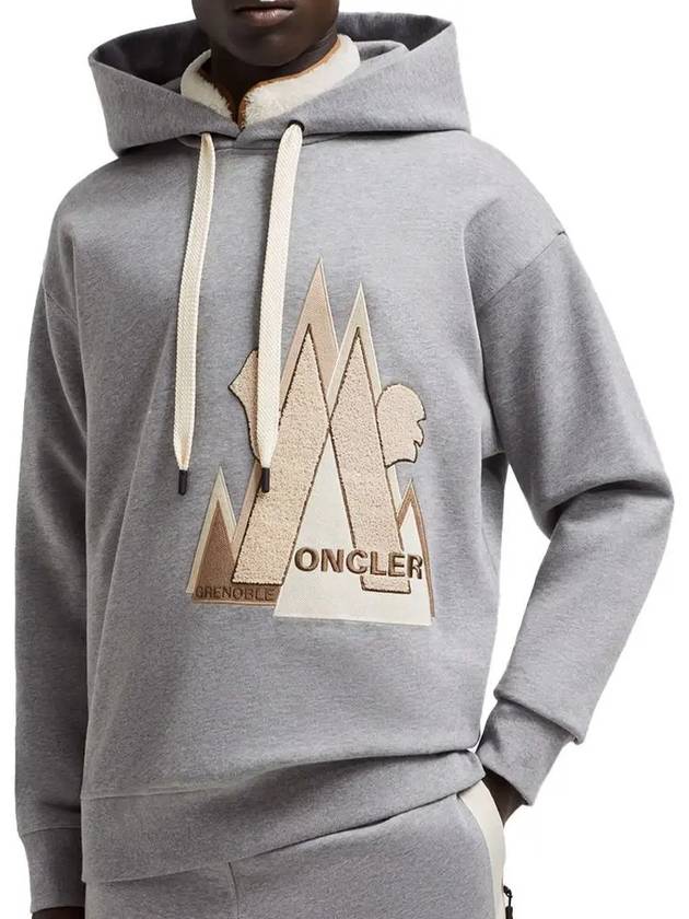 Grenoble Mountain Logo Hood Gray - MONCLER - BALAAN 3