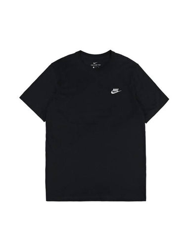 NSW Club French Terry Short Sleeve T-Shirt Black - NIKE - BALAAN 1