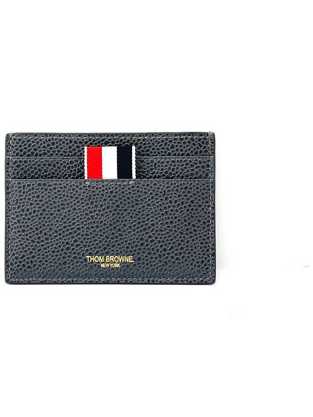 Lobster Pebble Grain Leather Card Wallet Dark Grey - THOM BROWNE - BALAAN 3