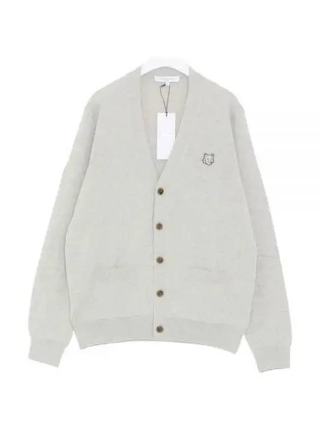 Bold Fox Head Patch Regular Cardigan Grey - MAISON KITSUNE - BALAAN 2