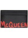 Graffiti Logo Card Wallet Black - ALEXANDER MCQUEEN - BALAAN.