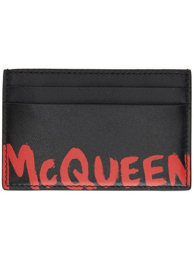 Graffiti Logo Card Wallet Black - ALEXANDER MCQUEEN - BALAAN 1