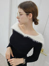 e Women's Angora Sailor Collar Knit Top Black - PRETONE - BALAAN 2