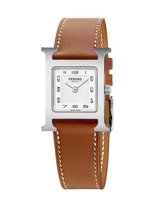 Women s H Hour Watch 25mm Silver Brown - HERMES - BALAAN 2