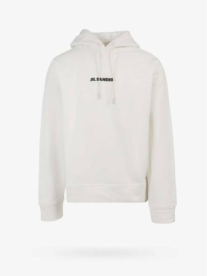 Men's Plus Logo Cotton Hoodie White - JIL SANDER - BALAAN 2