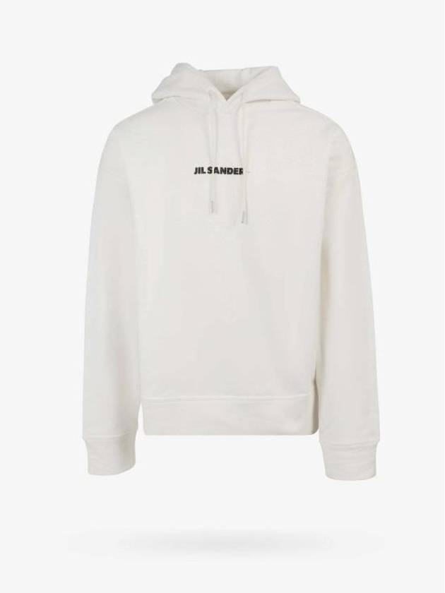 Men's Plus Logo Cotton Hoodie White - JIL SANDER - BALAAN 2