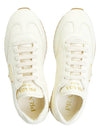 Leather Low Top Sneakers Ivory - PRADA - BALAAN 3