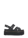 Voss II Athena Leather Strap Platform Sandals Black - DR. MARTENS - BALAAN 1