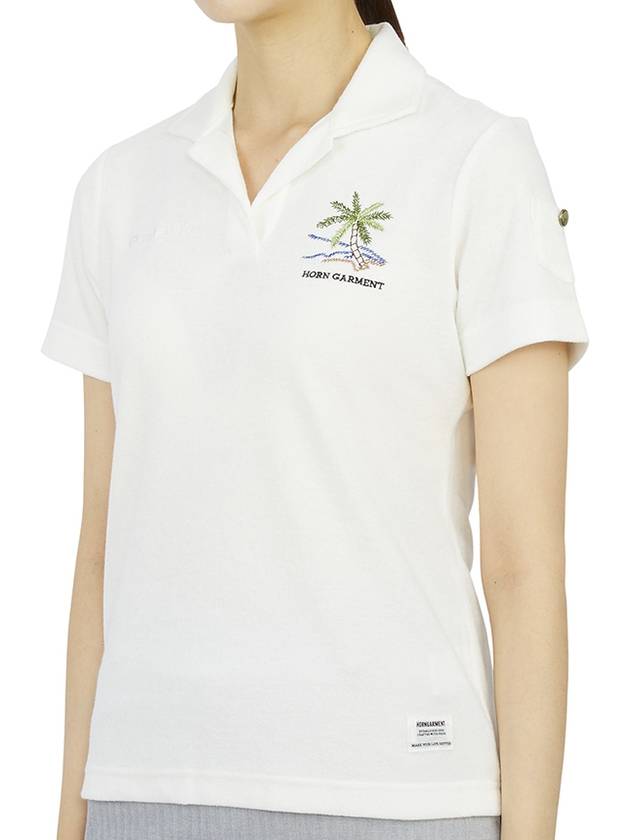 Women's Golf Montrose Short Sleeve PK Shirt White - HORN GARMENT - BALAAN 3