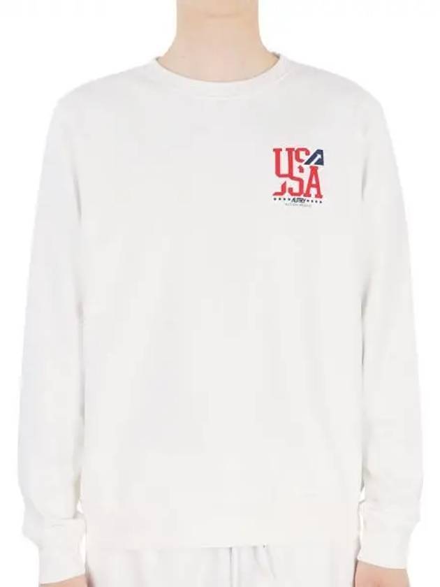 Iconic USA Logo Print Sweatshirt Ivory - AUTRY - BALAAN 2