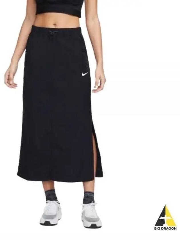 Women's Sportswear Essentials Woven High Rise Skirt Black - NIKE - BALAAN 2