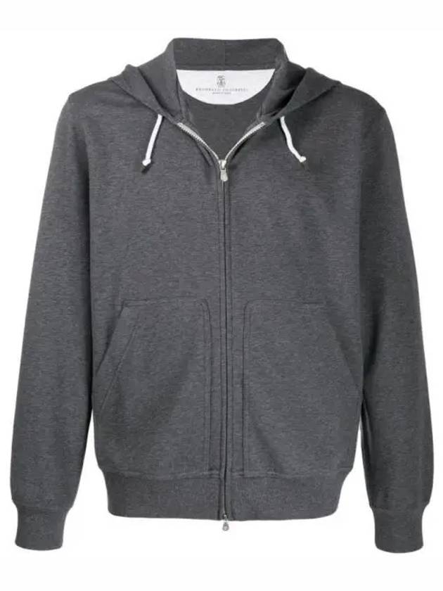 Tech Cotton Zip-Up Hoodie Dark Grey - BRUNELLO CUCINELLI - BALAAN 2