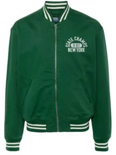 Varsity Bomber Jacket Green - POLO RALPH LAUREN - BALAAN 2