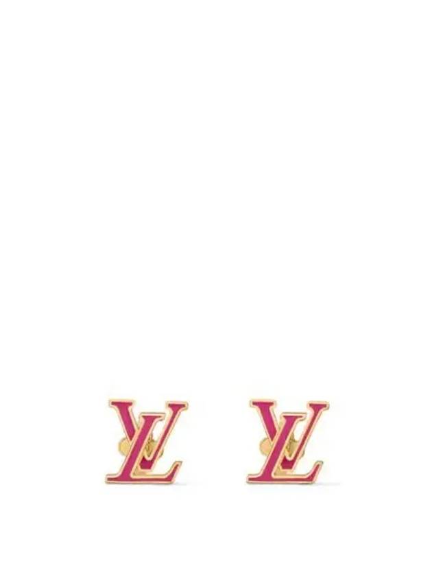 LV Iconic Enamel Earrings Gold Pink - LOUIS VUITTON - BALAAN 2