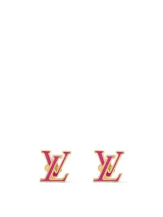 LV Iconic Enamel Earrings Gold Pink - LOUIS VUITTON - BALAAN 2