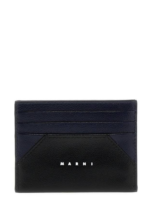 Logo Leather Card Wallet Black - MARNI - BALAAN 1