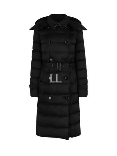 Women's Double Breasted Hooded Padded Black - BURBERRY - BALAAN 2