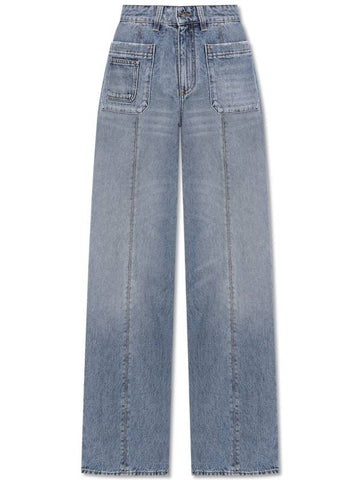 Blumarine ‘Wide’ Type Jeans, Women's, Blue - BLUMARINE - BALAAN 1