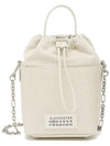 5AC Number Logo Texture Leather Bucket Bag White - MAISON MARGIELA - BALAAN 3