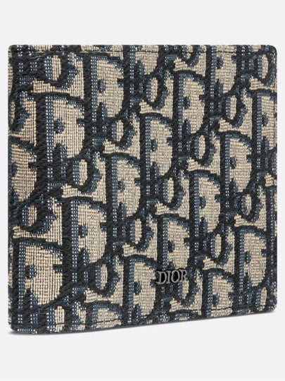 Compact Wallet Beige & Black  Oblique Jacquard - DIOR - BALAAN 2