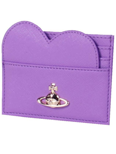 Logo Plaque Heart Card Wallet Purple - VIVIENNE WESTWOOD - BALAAN 1