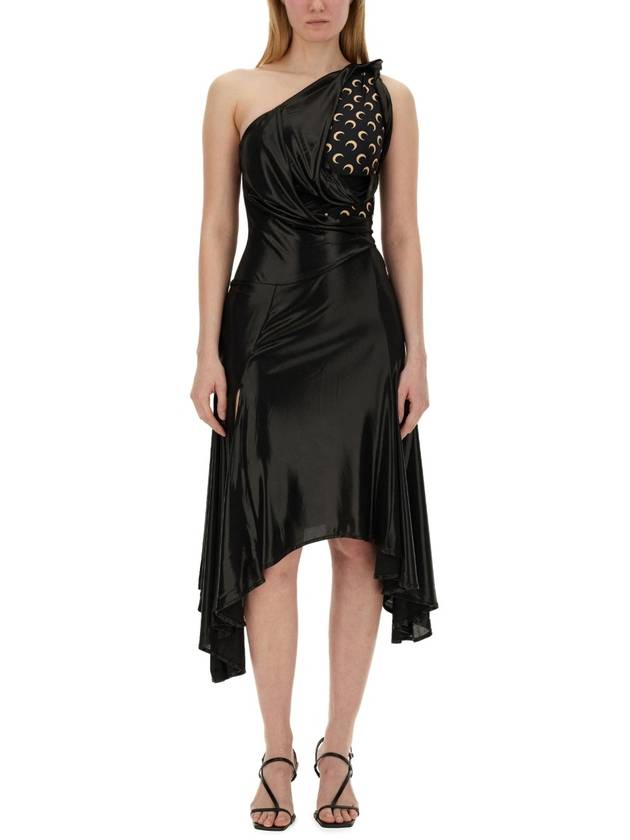 DRAPED DRESS IN REGENERATED JERSEY - MARINE SERRE - BALAAN 2