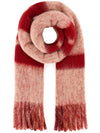 Logo Wool Mohair Blend Fringe Muffler Pink - MARNI - BALAAN 1