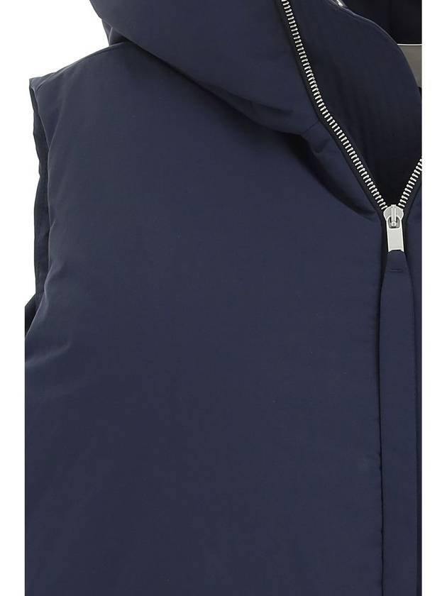 Zipper Hooded Oversized Down Vest Navy - JIL SANDER - BALAAN 4