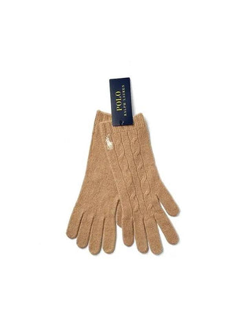 WC0528 220 Pony Cable Knit Gloves - POLO RALPH LAUREN - BALAAN 1