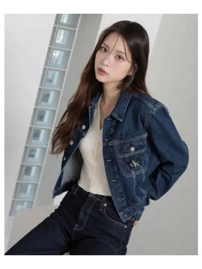 Jeans 90s Cropped Denim Jacket Blue - CALVIN KLEIN - BALAAN 2