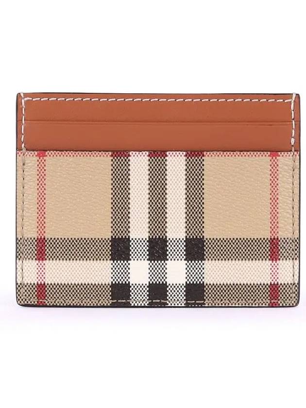 Check Print Leather Card Holder Beige - BURBERRY - BALAAN 2