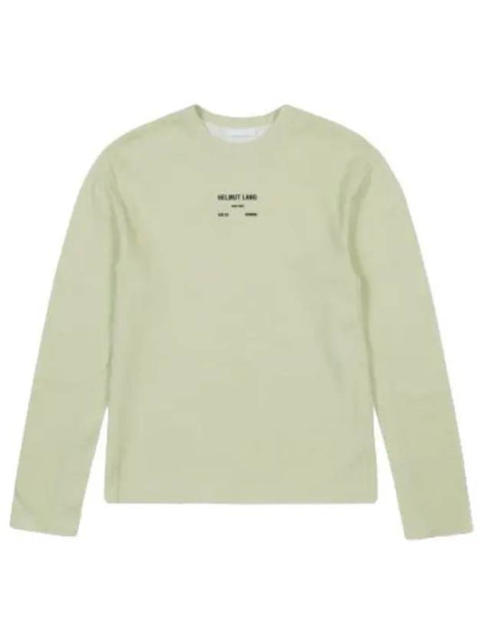 Logo Long Sleeve T Shirt Lucid Green - HELMUT LANG - BALAAN 1