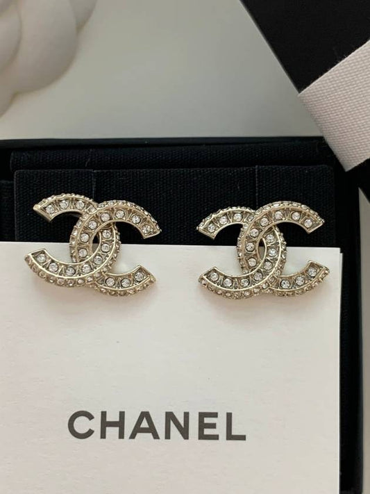 CC logo earrings diamante crystal gold A86504 - CHANEL - BALAAN 2