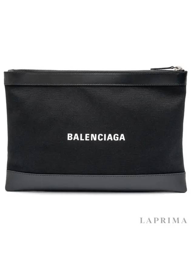 Logo Leather Clutch Bag Black - BALENCIAGA - BALAAN.