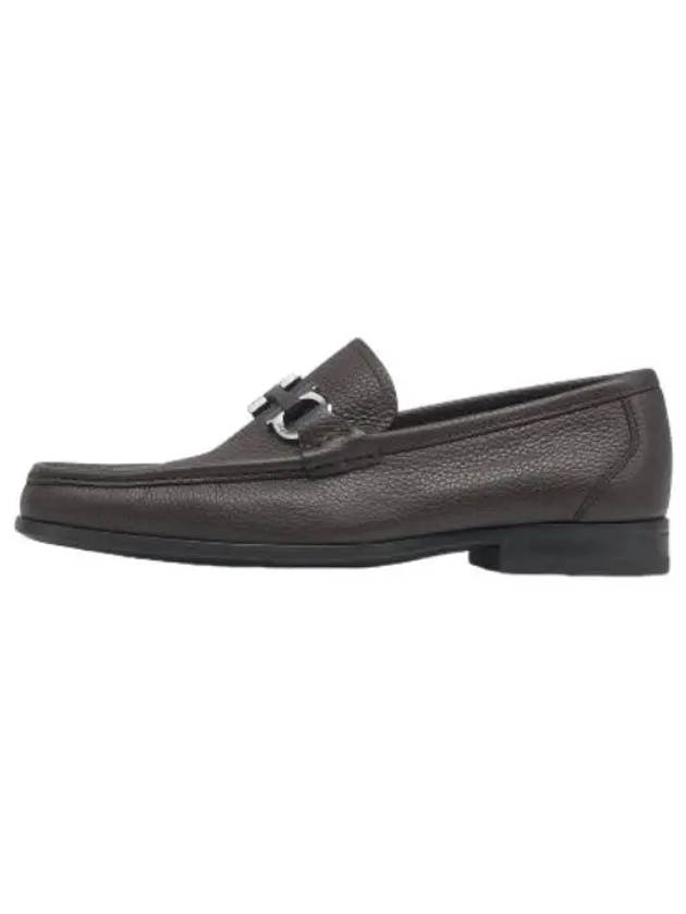 Ferragamo Gancini Ornament Moccasin Loafer Dark Brown Shoes - SALVATORE FERRAGAMO - BALAAN 1