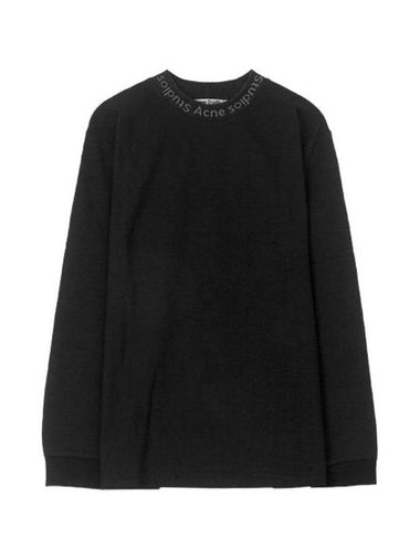 Neck Logo Long Sleeve T-Shirt Black - ACNE STUDIOS - BALAAN 1