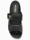 Triangular Logo Nappa Leather Slippers Black - PRADA - BALAAN 6