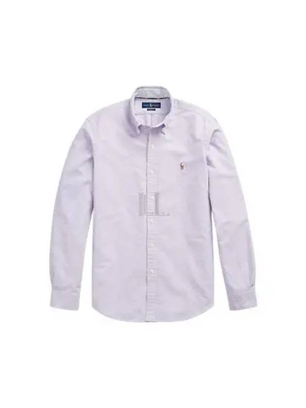 Embroidered Pony Logo Oxford Long Sleeve Shirt Thistle - POLO RALPH LAUREN - BALAAN 2