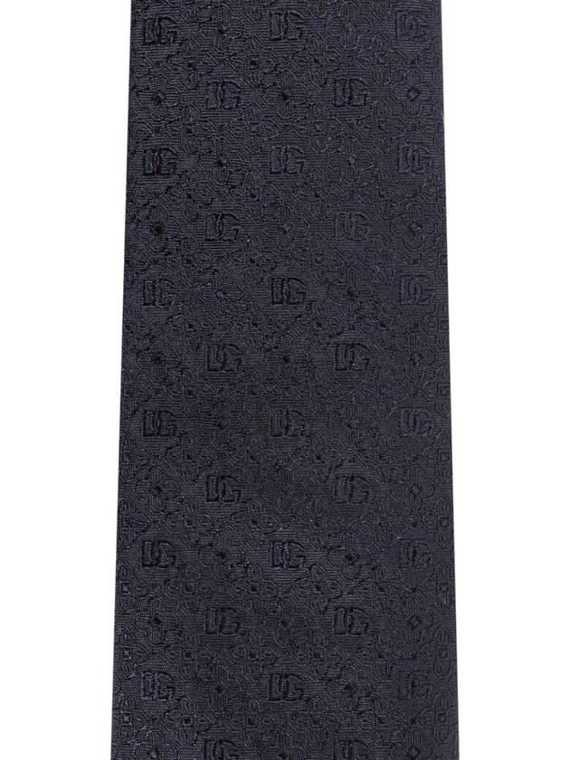 Dolce & Gabbana Silk Tie With Monogram, Men's, Black - DOLCE&GABBANA - BALAAN 3