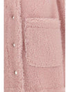 Women's Fur Shearling Shirt Jacket Light Pink - THOM BROWNE - BALAAN 4