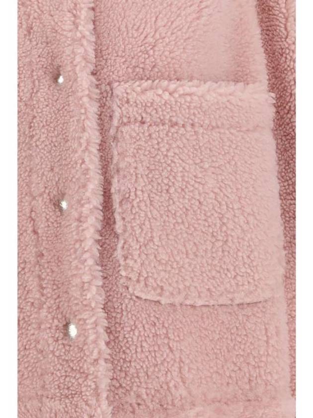 Women's Fur Shearling Shirt Jacket Light Pink - THOM BROWNE - BALAAN 4