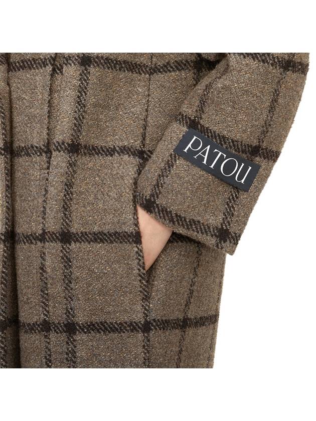 Wool Blend Breasted Double Coat Grey - PATOU - BALAAN 9